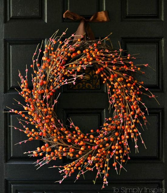 diy grapevine wreath with berries