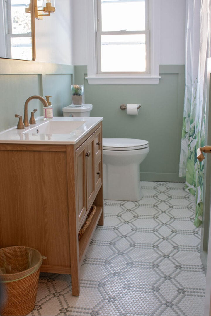 makeover-ideas-for-narrow-bathroom-720x1080-1 makeover-ideas-for-narrow-bathroom with penny tile floors