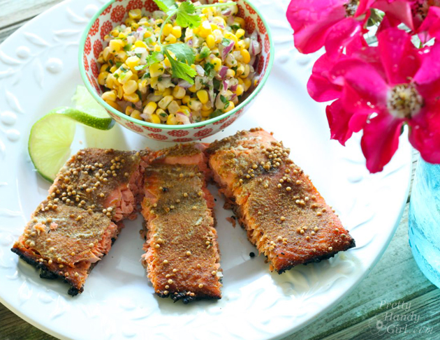 spiced-rubbed-salmon-sliced Spice-Rubbed Salmon Recipe | Pretty Handy Girl