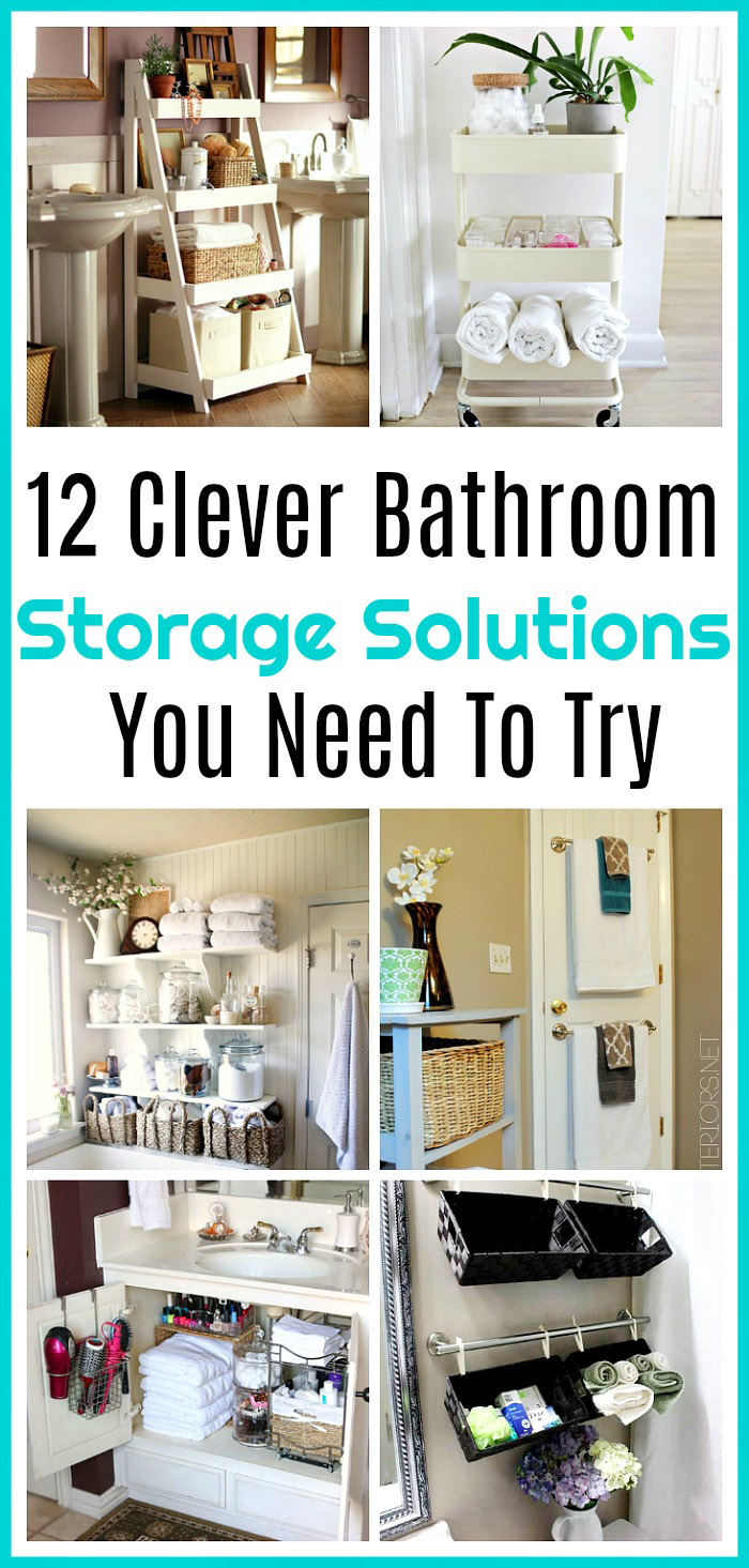12 Bathroom Storage Solutions- If you need to organize your bathroom on a budget, then you'll love these 12 creative bathroom storage solutions! There are so many clever and frugal ways to organize your bathroom! | bathroom organization, bathroom storage, creative organizing ideas, small bathrooms, DIY home decor ideas #organization #smallBathrooms #bathroomOrganization #diyStorage #ACultivatedNest 12 Bathroom Storage Solutions- If you need to organize your bathroom on a budget, then you'll love these 12 creative bathroom storage solutions! There are so many clever and frugal ways to organize your bathroom! | bathroom organization, bathroom storage, creative organizing ideas, small bathrooms, DIY home decor ideas #organization #smallBathrooms #bathroomOrganization #diyStorage #ACultivatedNest
